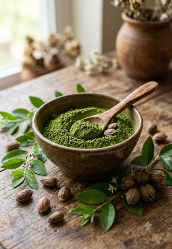 Fresh natural henna powder for a darker mehndi stain