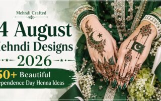 14 August Mehndi Designs 2026 featuring beautiful Pakistan Independence Day henna ideas by Mehndi Crafted