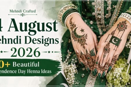14 August Mehndi Designs 2026 featuring beautiful Pakistan Independence Day henna ideas by Mehndi Crafted