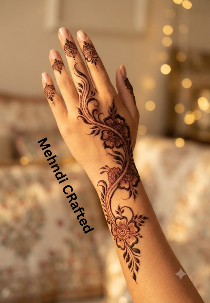 Arabic Friendship Mehndi Designs 2026 with floral vine henna patterns