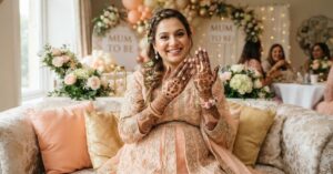 Baby Shower Mehndi Designs 2026 with beautiful pregnancy henna patterns on hands