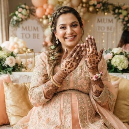 Baby Shower Mehndi Designs 2026 with beautiful pregnancy henna patterns on hands