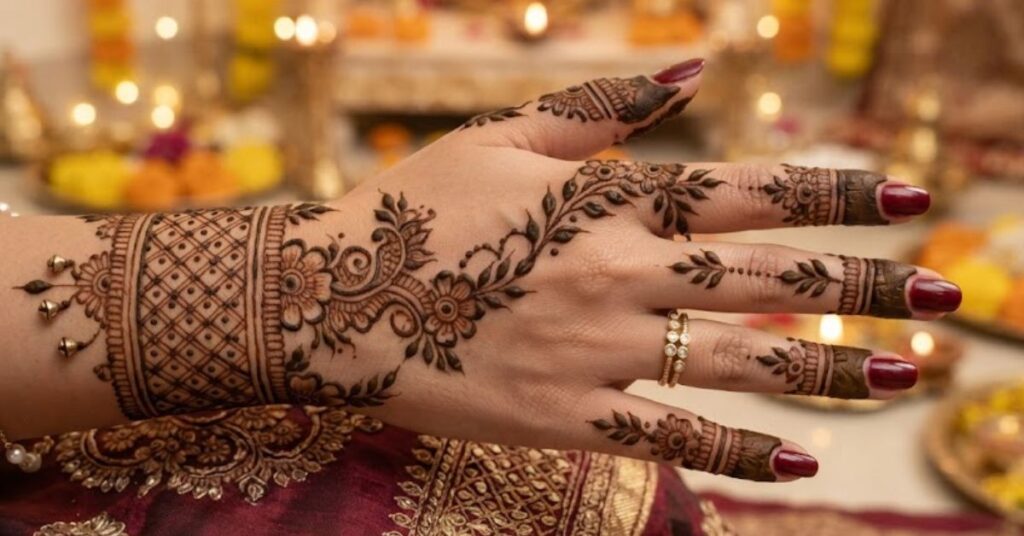 Back Hand Guru Purnima Mehndi Designs with elegant henna patterns