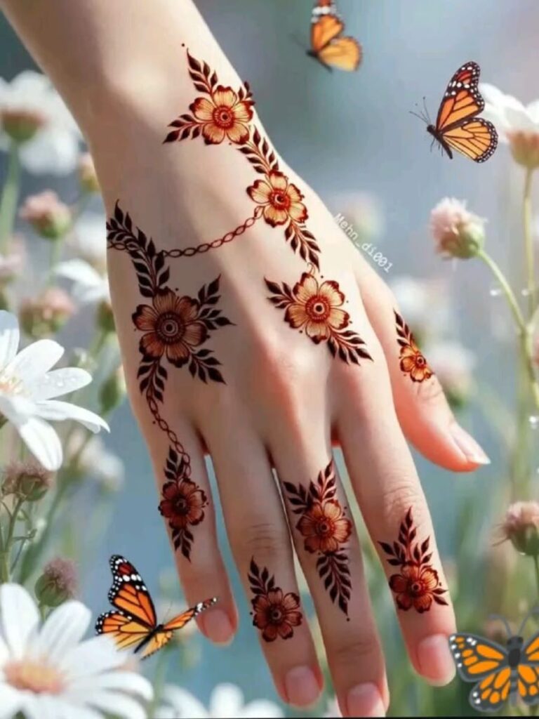 College Girl Mehndi Designs for festivals, farewell parties, birthdays, and special occasions