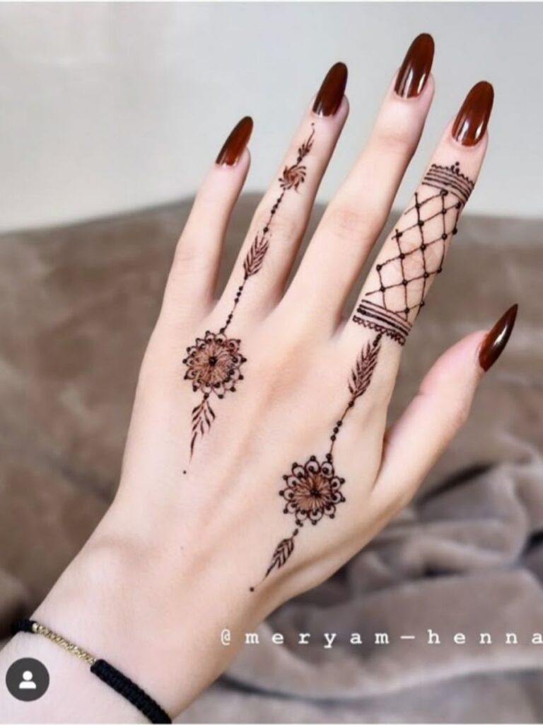 Birthday College Girl Mehndi Designs with cute floral and festive henna ideas