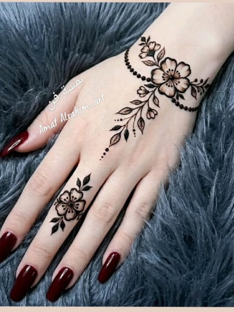 Bracelet Style College Girl Mehndi Designs inspired by elegant jewelry patterns