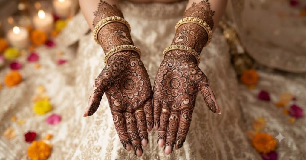 Bridal Peacock Mehndi Designs with luxurious detailing