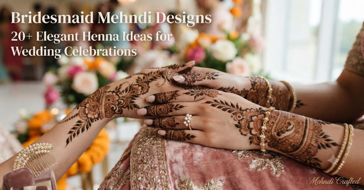 Bridesmaid Mehndi Designs featuring elegant floral henna patterns for wedding celebrations