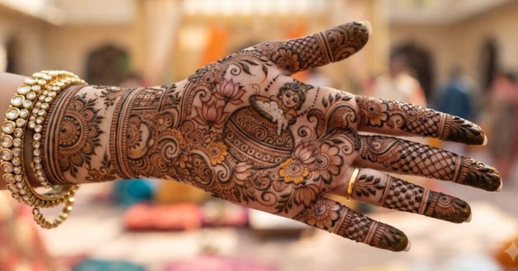 Janmashtami Butter Pot Matki Mehndi Design
