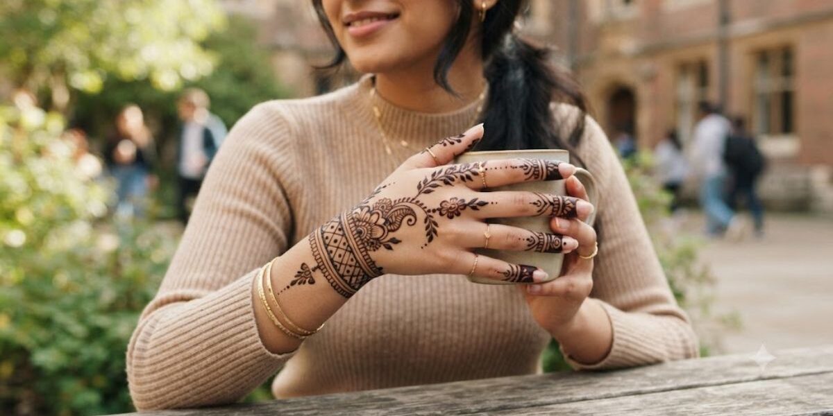 Beautiful College Girl Mehndi Designs with simple floral henna patterns