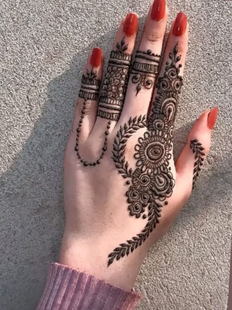 Farewell Party Mehndi Designs for college girls with elegant and fashionable henna