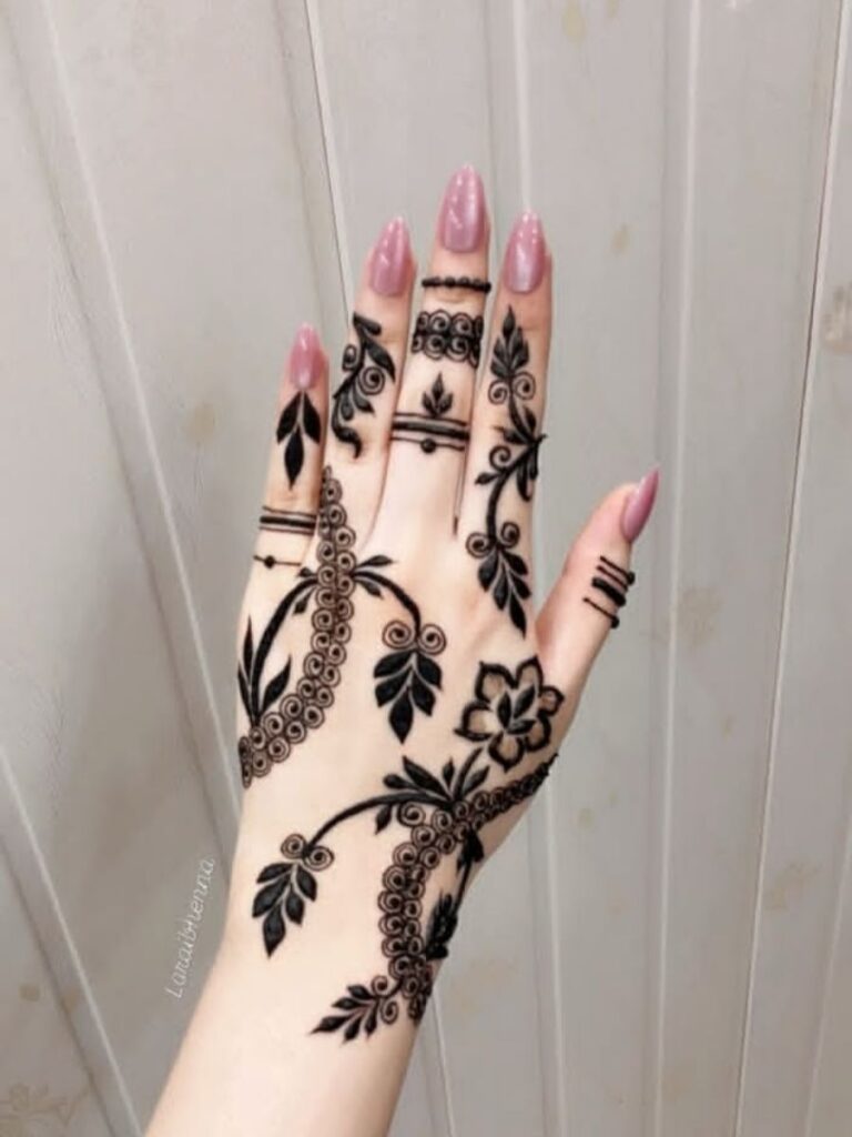Festival College Girl Mehndi Designs with traditional henna patterns for celebrations