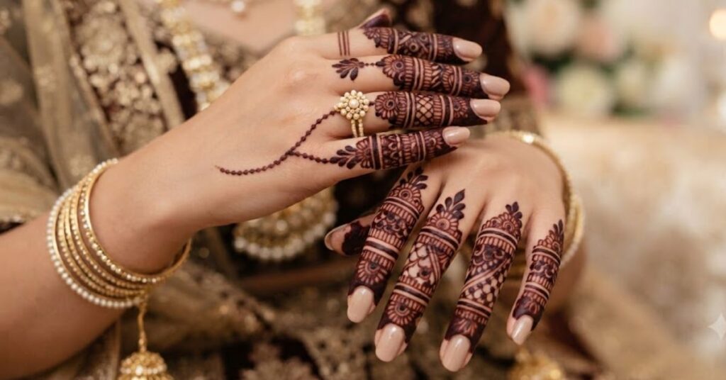 Finger bracelet royal henna design