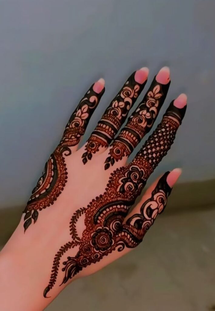 Finger Mehndi for Birthday Celebrations with delicate finger patterns and stylish henna designs