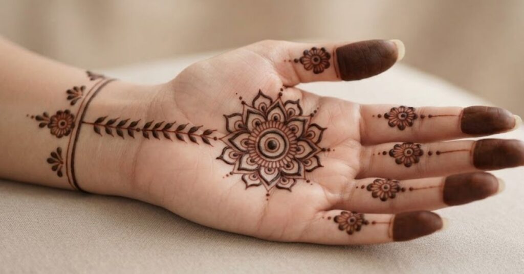 Floral Guru Purnima Henna Designs with elegant flower patterns