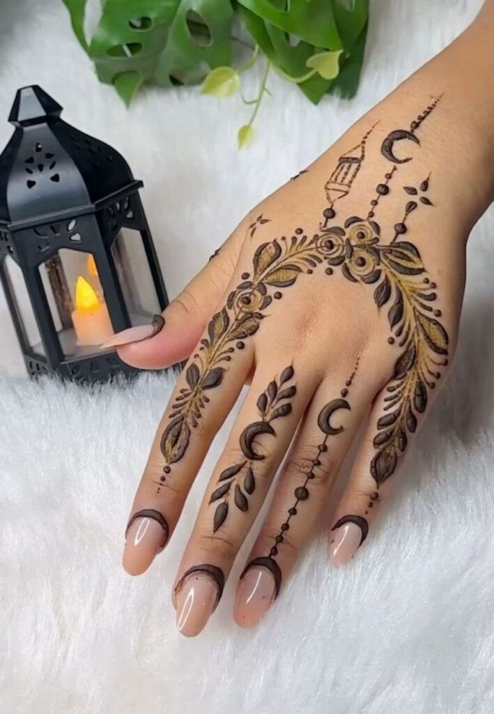 Floral Mehndi Designs Inspired by Nature with elegant flower and leaf patterns for Rabi al-Awwal Mehndi Design 2026