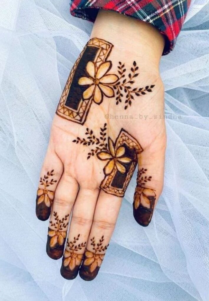 Front Hand Birthday Mehndi Designs with beautiful floral motifs and elegant henna patterns