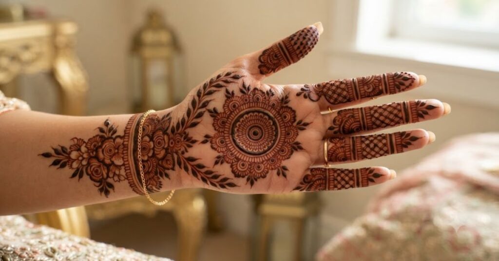 Front hand Pakistani Mehndi Designs