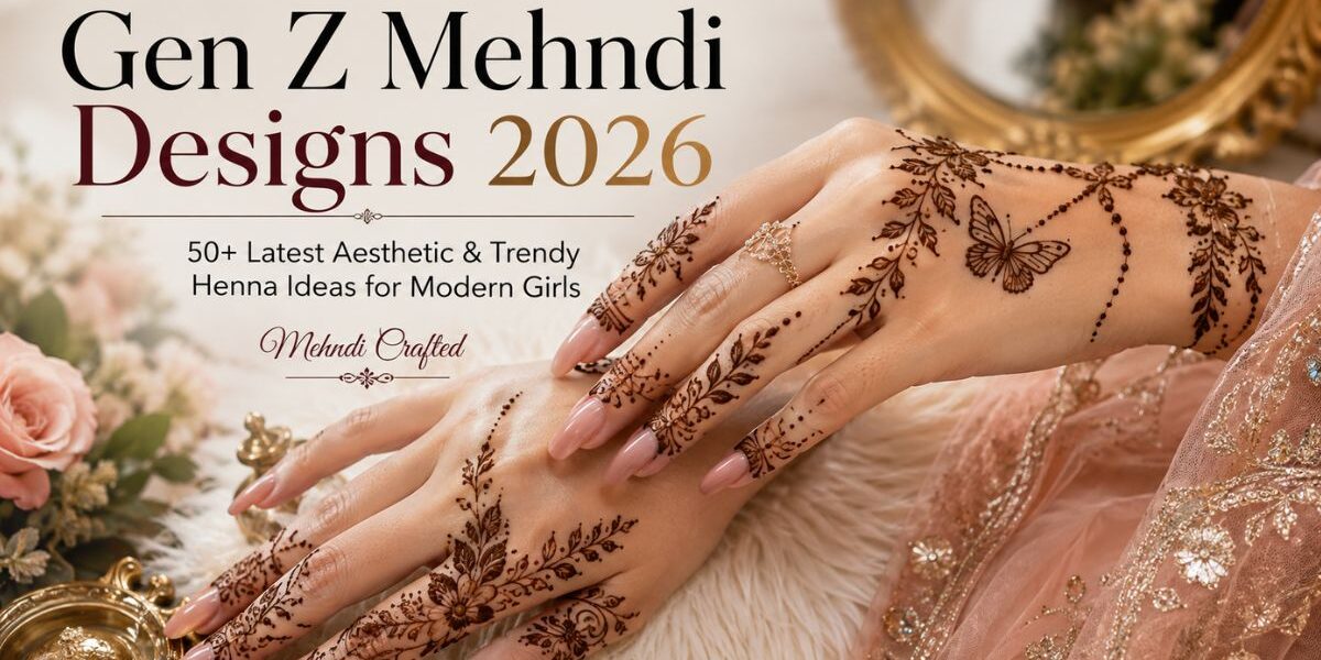 Gen Z Mehndi Designs 2026 featuring trendy aesthetic henna patterns