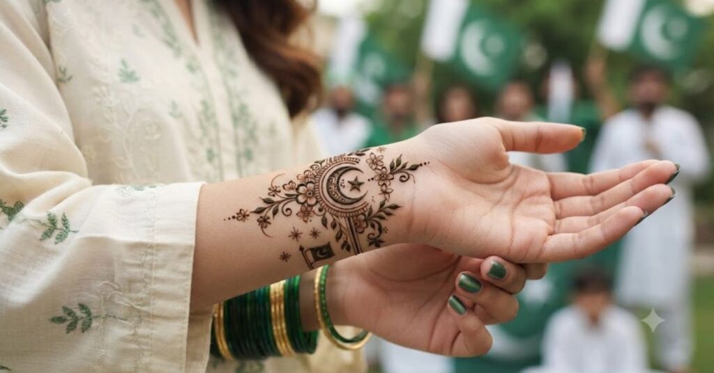 Bracelet style Independence Day Mehndi Designs