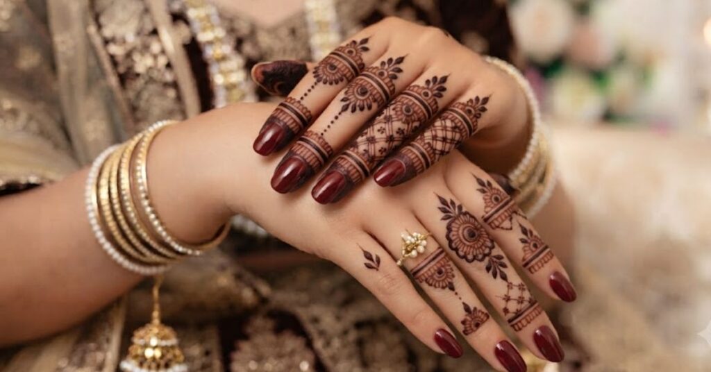 Half finger royal mehndi design