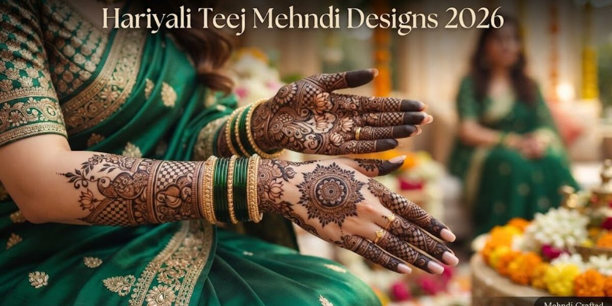 Beautiful Hariyali Teej Mehndi Designs 2026 with traditional Indian festival henna patterns | Mehndi Crafted