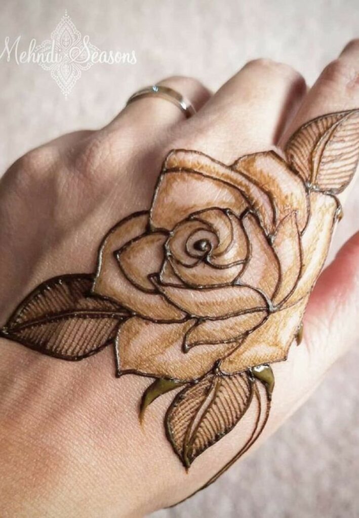 How professional artists create perfect Rose Mehndi Designs with detailed floral henna techniques.