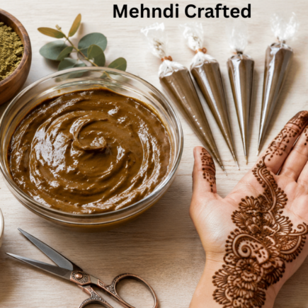 Homemade mehndi cone and natural henna paste for DIY guide