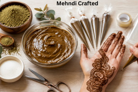 Homemade mehndi cone and natural henna paste for DIY guide