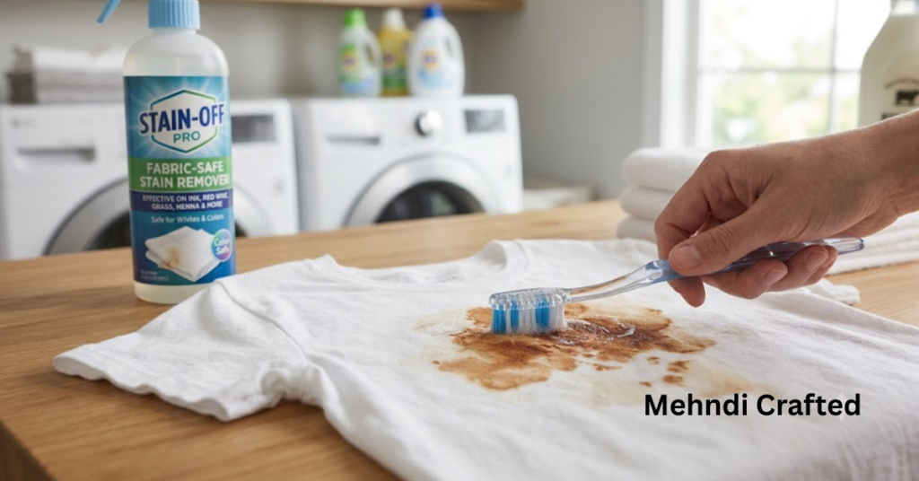 Removing dried henna stains from fabric with gentle cleaning methods