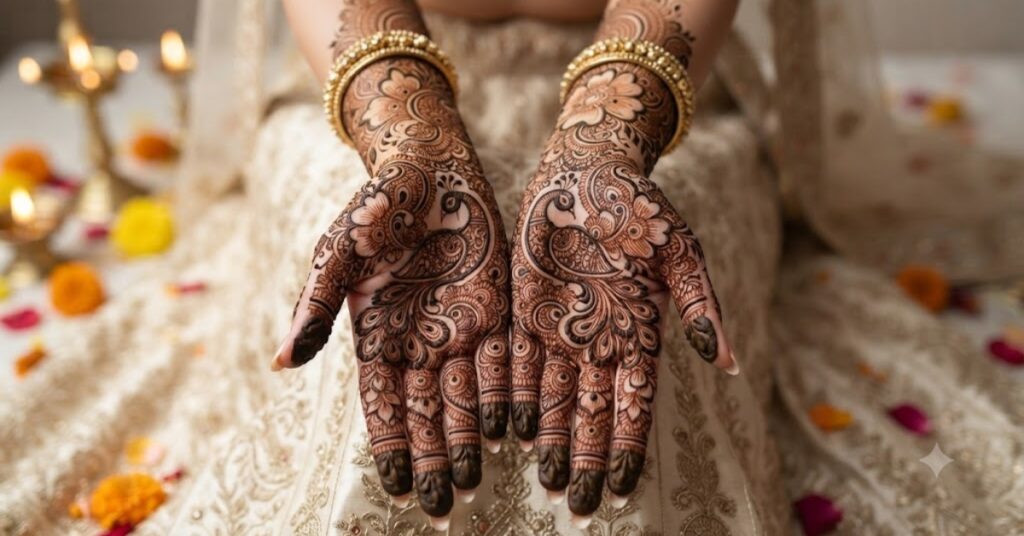 Indo-Arabic Peacock Henna Designs