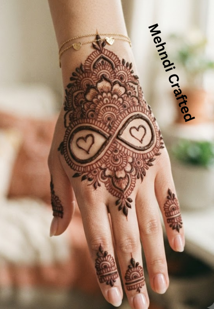 Infinity Friendship Mehndi Designs 2026 with forever friends henna symbol