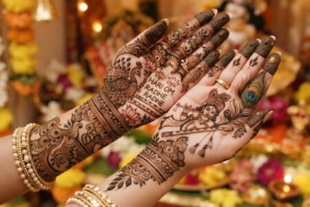 Janmashtami Mehndi Designs with Krishna Theme Henna Art