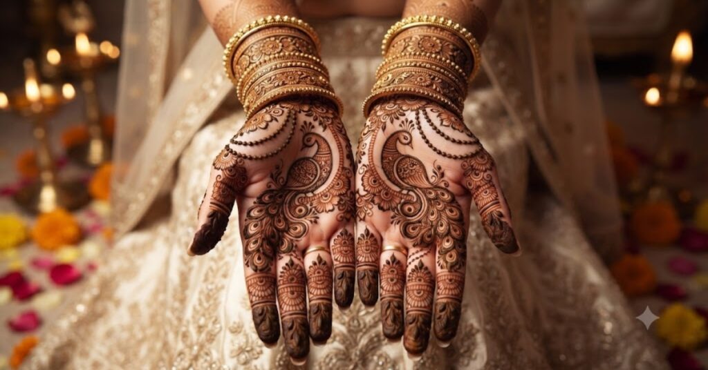 Jewelry style Peacock Mehndi Designs