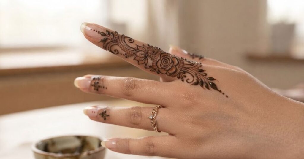 Latest One Finger Mehndi Designs 2026 trends with elegant modern finger henna patterns