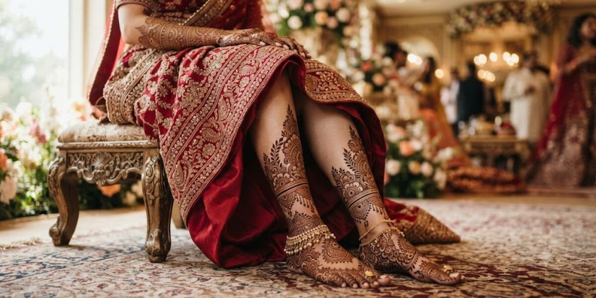 Beautiful Leg Mehndi Designs 2026 with elegant bridal foot henna patterns and traditional mehndi artwork