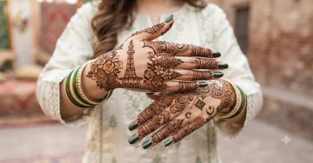 Minar-e-Pakistan inspired Independence Day Mehndi Design