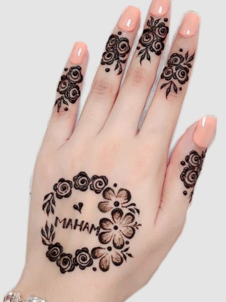 Minimal College Girl Mehndi Designs featuring clean lines and aesthetic henna art
