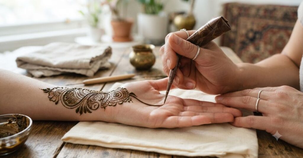 Correct mehndi cone holding technique for beginners