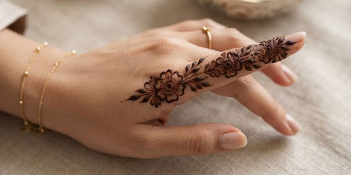 One Finger Mehndi Designs 2026 elegant simple finger henna patterns