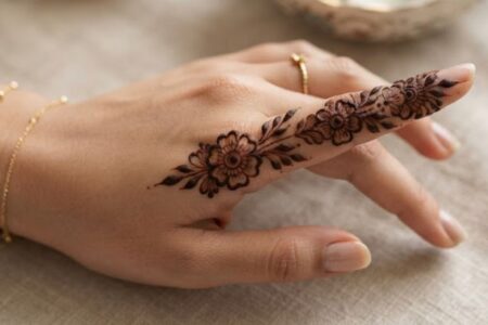 One Finger Mehndi Designs 2026 elegant simple finger henna patterns