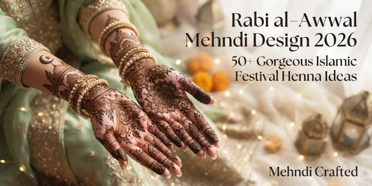 Rabi al-Awwal Mehndi Design 2026 elegant Islamic festival henna ideas by Mehndi Crafted