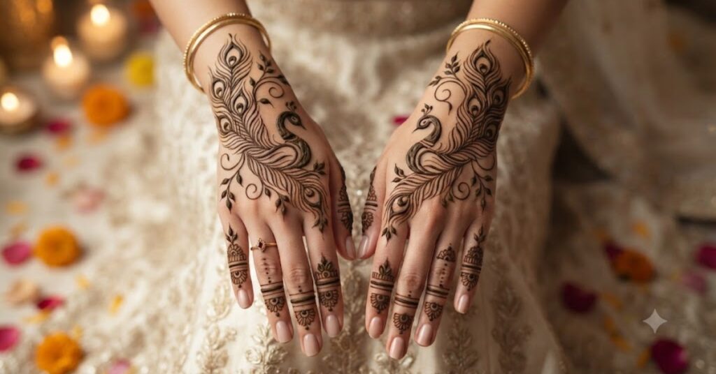 Simple Peacock Mehndi Designs for beginners