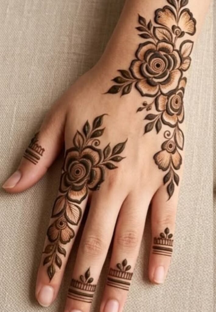 Tiny rose Cute Small Mehndi Designs