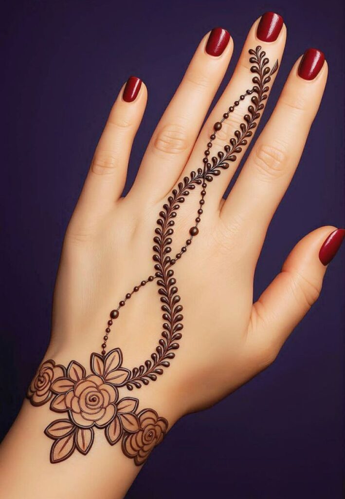 Floral wrist band mehndi