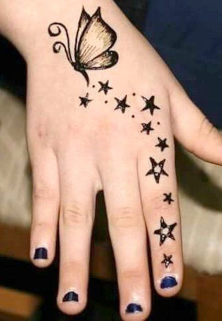 Star themed Cute Small Henna Designs