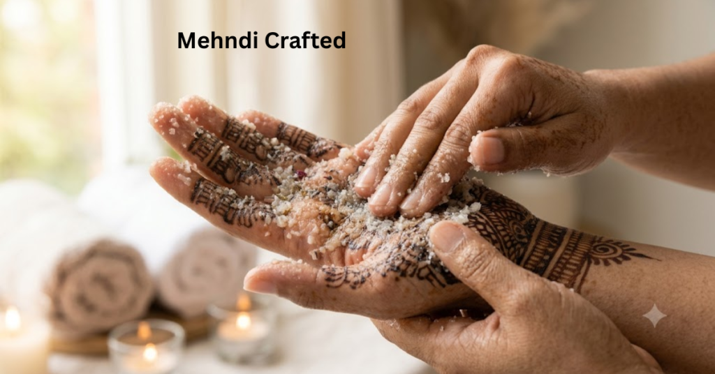 Sugar scrub used to exfoliate and fade mehndi stains
