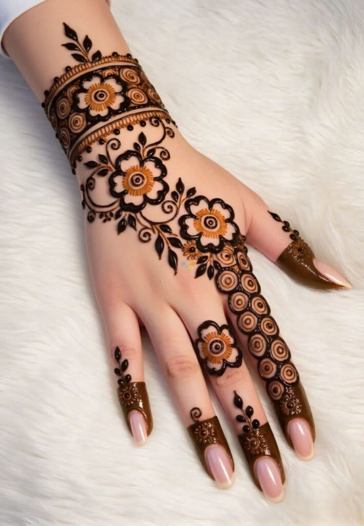 TikTok Trending Mehndi Designs 2026 featuring viral Gen Z henna patterns, aesthetic floral motifs, and modern minimalist styles