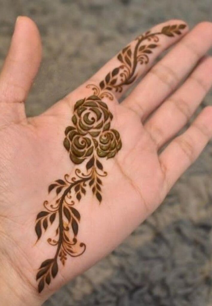 Tiny rose vine mehndi