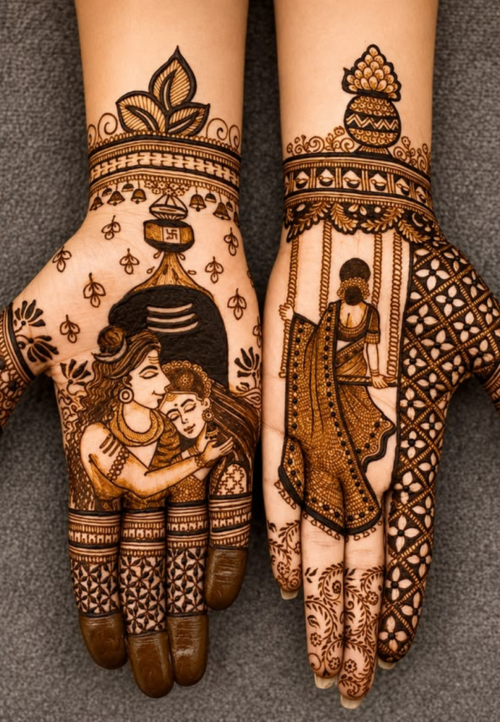 Beautiful Hariyali Teej Mehndi Designs 2026 showcasing traditional Indian festival mehndi with floral and peacock patterns